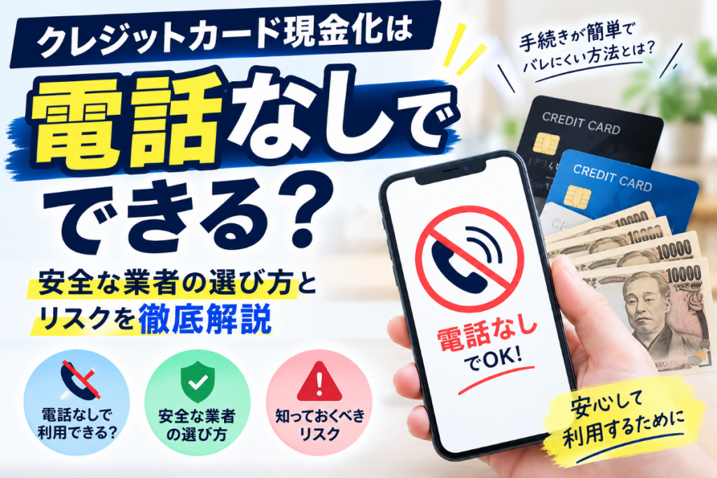 クレジットカード現金化は電話なしでできる?安全な業者2社と選び方・注意点を徹底解説
